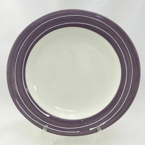 Americaware USA A Mallory Almost Round Purple White Dinner Plate 11 7/8 - Picture 7 of 7